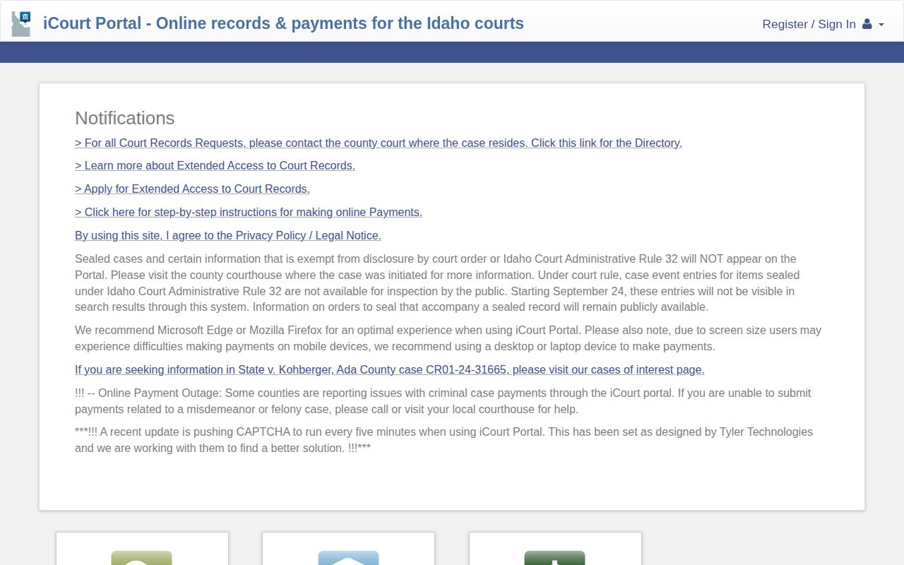 Blaine County public court search used for warrant and case checks